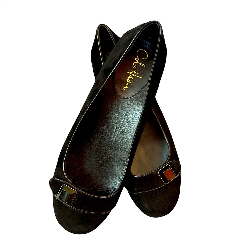 Cole Haan Nike Air Maggy Black Suede Ballet Flat 9B